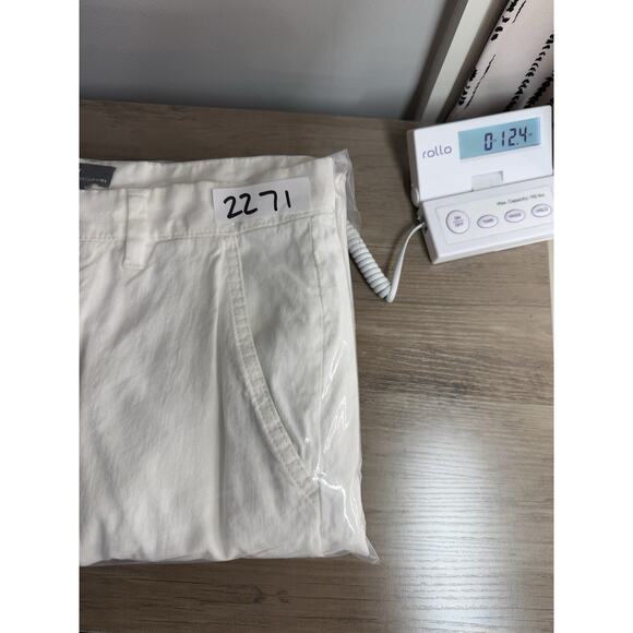 H&M Womens White Linen Blend Tapered Trouser Pants Sz 31 Resort Tropical Beach - Picture 14 of 14